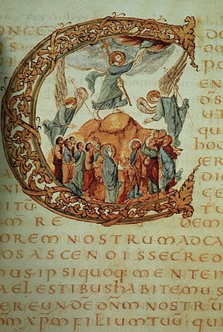 The Sacramentary of Drogo, one of the gospel illustrated manuscripts from the Carolingian Revival.