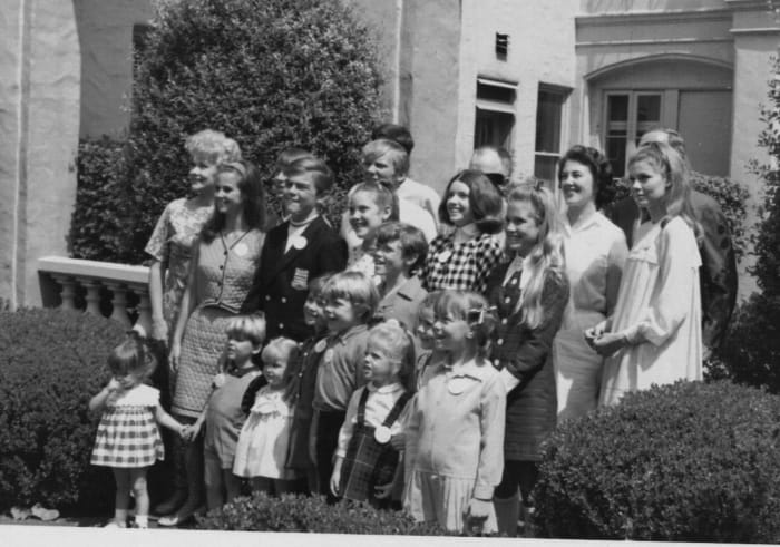 Lucille Ball with the cast of children in 1968's Yours, Mine & Ours.