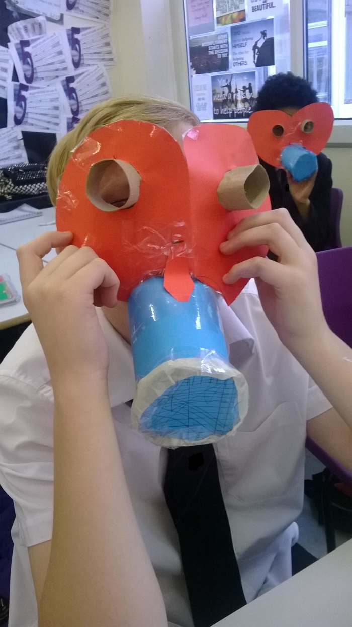How to make a simple WW2 gas mask. Childrens evacuation, childs Mickey
