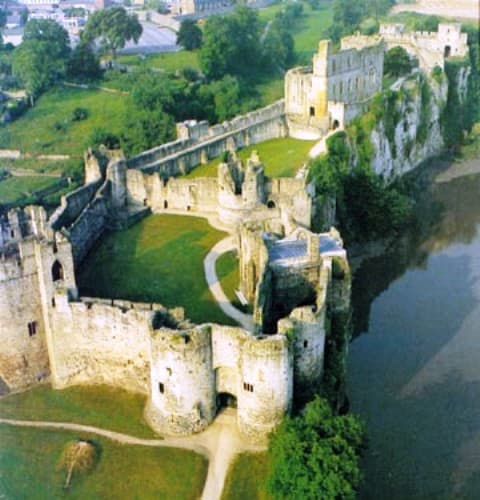 Chepstow Castle - Striguil - overlooks the River Severn before it enters the Severn Mouth near Bristol