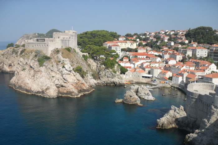 View over the western bay of Old Dubrovnik and Pile