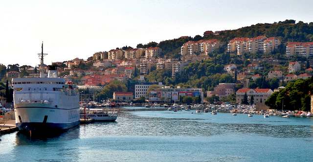 The main harbour in Dubrovnik