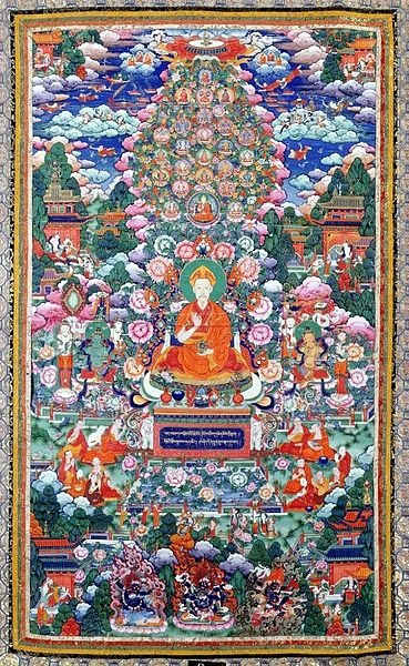 The Qianlong Emperor in Lama Dress, Puning si, c. 1758, by an anonymous artist. Thangka, colours on cloth. The Palace Museum, Beijing.