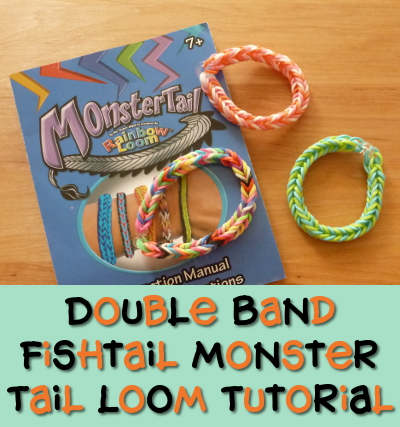 The double band fishtail monster tail rainbow loom rubber band tutorial