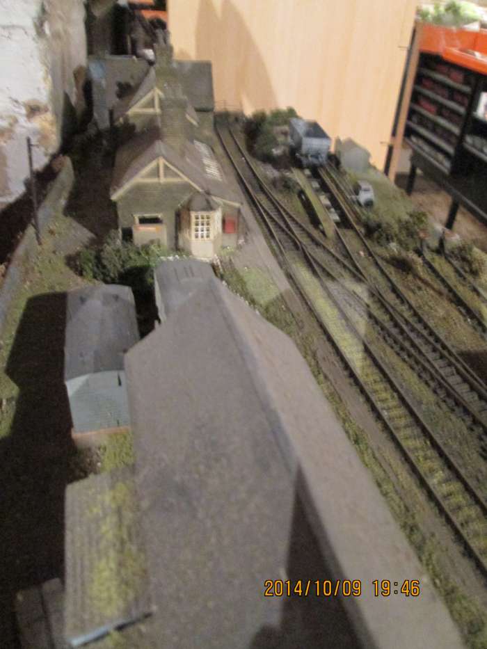 Looking over the goods warehouse roof at the loop and coal depot - Thoraldby's stock shelves in the background