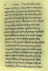 A page from the "Abington Chronicle," of the "Anglo-Saxon Chronicle," of which Alfred was a patron.