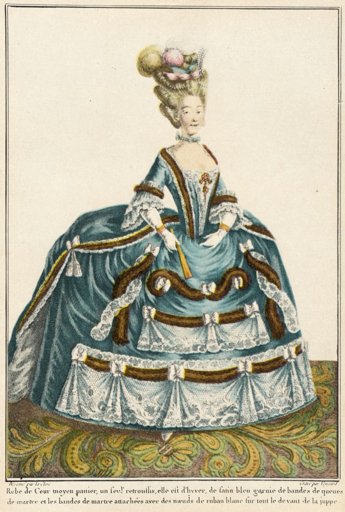 Robe de Cour with Fur Trim There is just something nasty about that fur trim. It's like something crawling all over her dress.