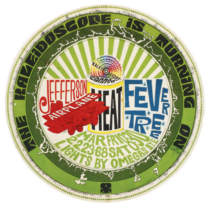 Jefferson Airplane, Canned Heat, Fever Tree, Kaleidoscope Concert Poster (1968) Poster #4 Type 2 from Series with Art by Dick Dahlgren,