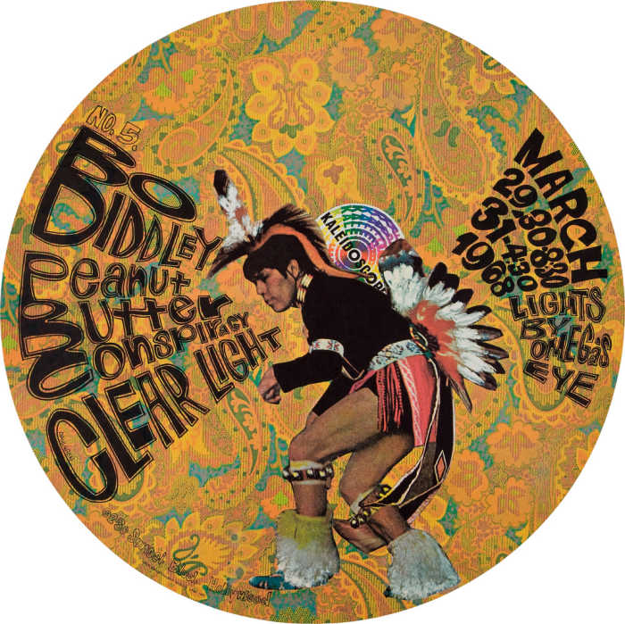 Bo Diddley, Peanut Butter Conspiracy, Clear Light, Kaleidoscope Concert Poster (1968) Poster #5 In Series Art by Dick Dahlgren,