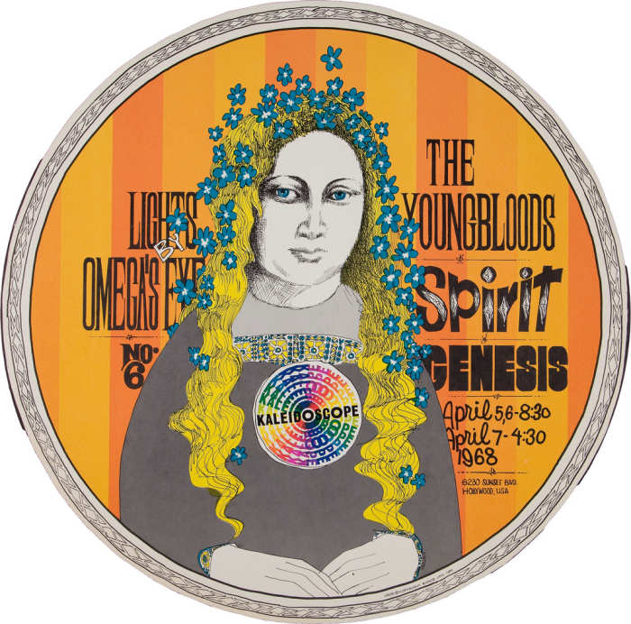 Youngbloods, Spirit, Genesis, Kaleidoscope Concert Poster (1968) Poster #6 In Series, Art by Dick Dahlgren,