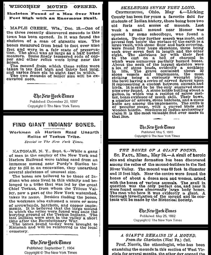 Hundreds of newspaper articles from all over the United States report giants skeletons being found and yet where are they all?