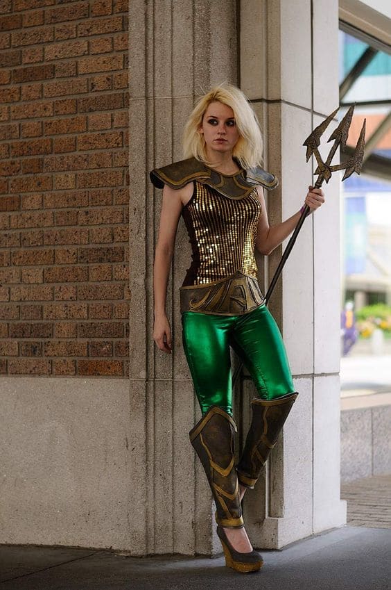 Wow- this is one great looking Mera costume. Use the materials you have, put them together, assess your costume. Go buy or borrow what you need to get the look you want to be wearing this Halloween.