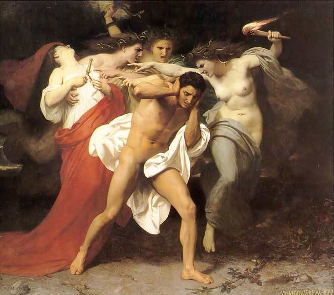 The Remorse of Orestes or Orestes Pursued by the Furies - William-Adolphe Bouguereau (1825–1905) -PD-art-100