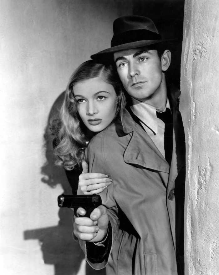 One of the first, true movies oozing with film noir was "This Gun For Hire." Unique because the lead (Alan Ladd with Veronica Lake) is a hitman, having gunned down a woman witness and a policeman. Yet you're STILL rooting for him!