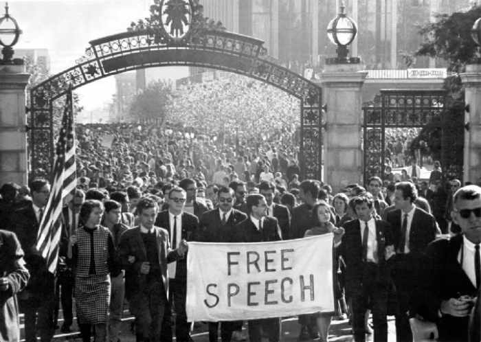 Berkley rose to prominence as a center for political protest during the 1960's as well as liberal thought. But they also encouraged the right to speak out without force or intimidation.