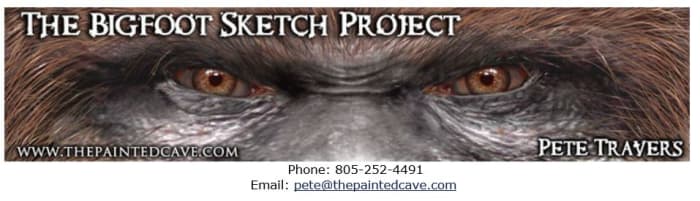 While searching for images of Sasquatch, I came across the artist Pete Travers website The Painted Cave. For Sasquatch enthusiasts, this site is a treasure trove.