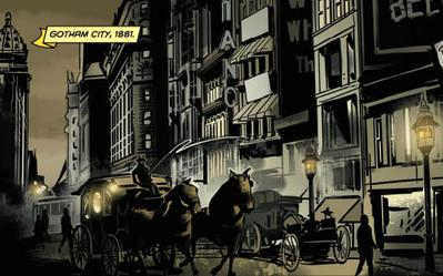 Gotham City in 1881 as it appears in Batman: Gates of Gotham drawn by Trevor McCarthy of DC Comics (April 2011).