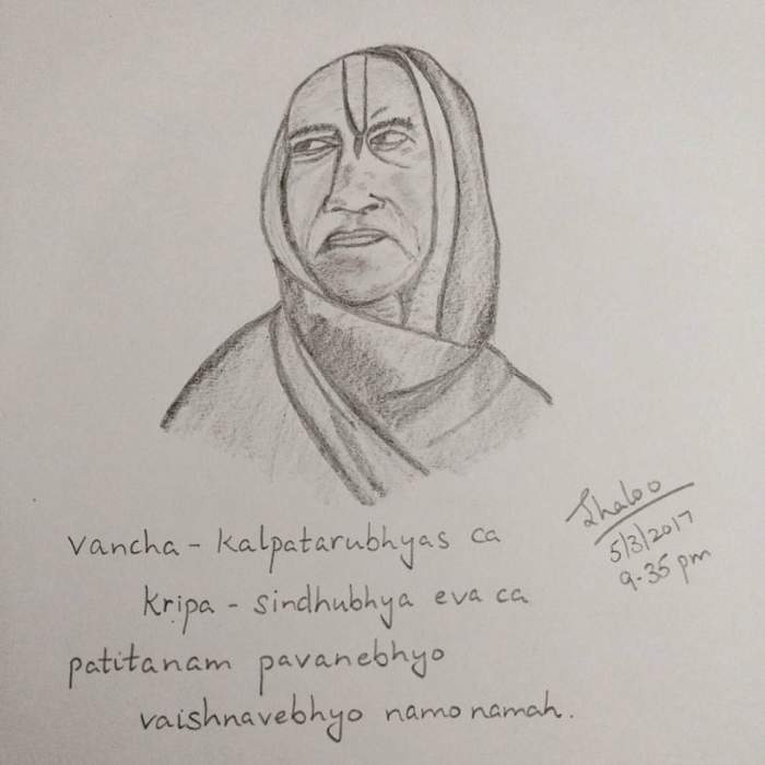 A Vaishnava bestows the priceless gift of the mahamantra, Hare Krishna Hare Krishna Krishna Krishna Hare Hare/ Hare Rama Hare Rama Rama Rama Hare Hare.