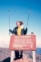 Me at the Summit of Mt. Katahdin (scanned too small years ago, before the slide was ruined by a flash flood ... but that's another story)