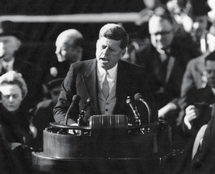 John F. Kennedy, the thirty-fifth president, a Democrat, 1961-1963. "Ask not what your country can do for you ...."
