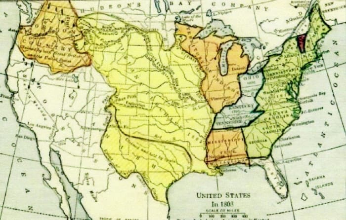 Louisiana Purchase effectively added 350 million acres of land to the new United States at a cost of $7,200,000 ***