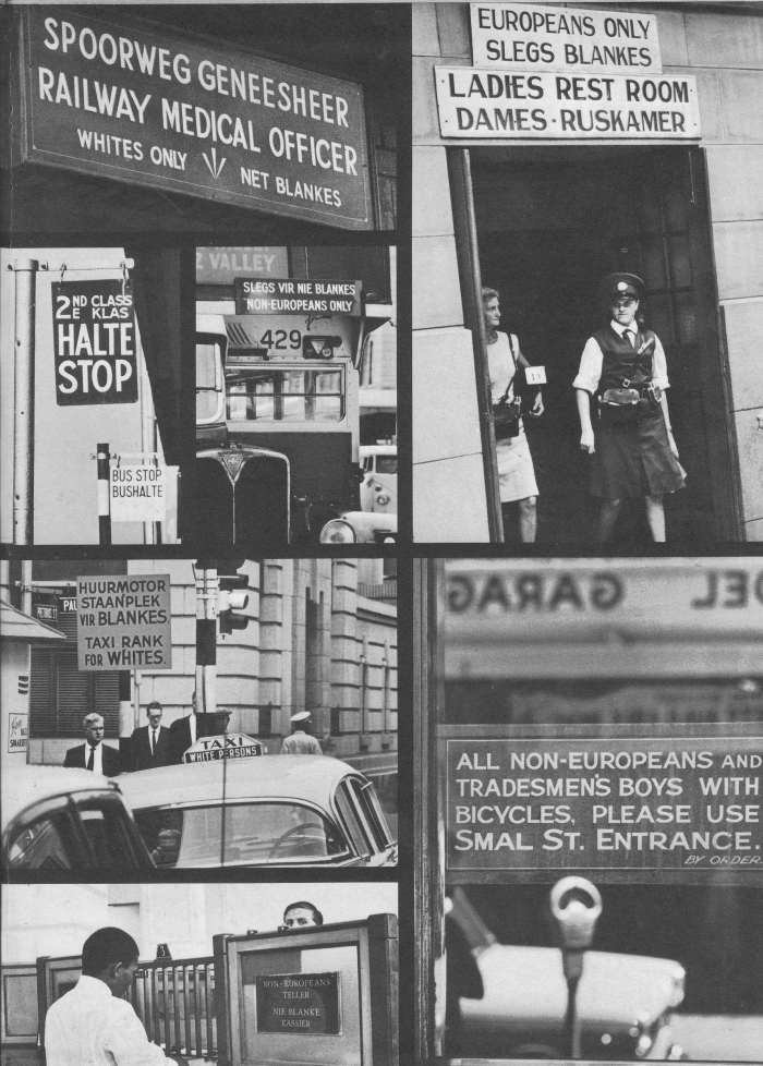 The signs of Apartheid which ensured and secured segregation against the "Black Peril" as implemented by the Apartheidizers.