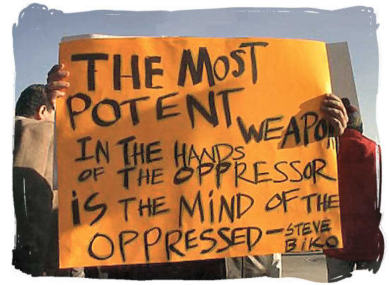 One of the tenets of Total Strategy was to "win the hearts and minds" of the African peoples in South Africa. The resistance to that formula took many forms, like demonstrations, guerrilla war, and economical war by Africans.