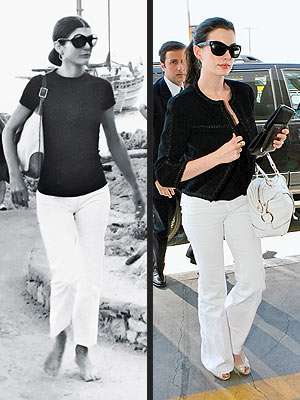 photo courtesy of peoplestylewatch.com Jackie Kennedy and Anne Hathway - decades apart - same fashion statement!