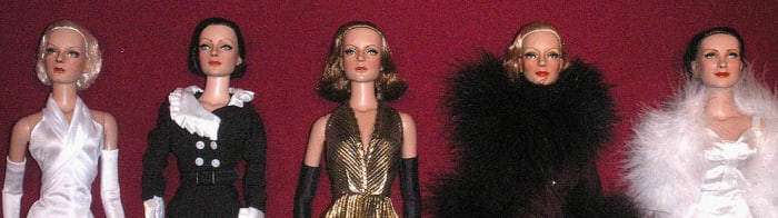 navsikand.com Dolls of 1930s icons Jean Harlow, Joan Crawford, Greta Garbo, Marlene Dietrich & Norma Shearer.