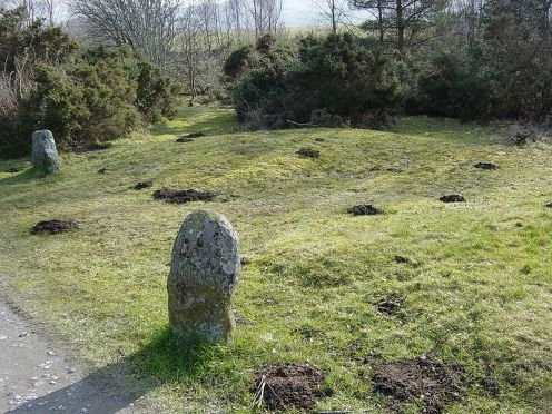 A few of the mass graves on the battlefield at Culloden Moor. The wounded Scots were killed on the field after the battle, then placed in mass graves. The battle and war were finished, but Jacobite soldiers were hunted down and killed in Inverness an