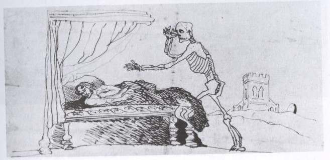 In his last days, Branwell created this sketch of himself and the approach of death.
