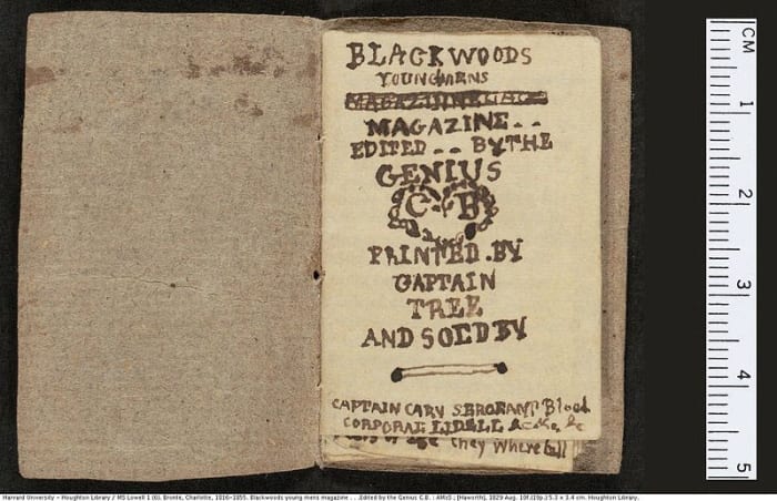 An example of one of the tiny books created by the young Brontes.