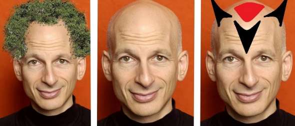 Seth Godin, founder of Squidoo, with a Cool Chia Pet-style hairdo courtesy, and with much thanks for permission to use, goes to the