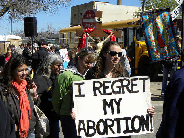 Like this woman at an anti-abortion rally in St. Paul, Minnesota, Abby Johnson deeply regrets both of her abortions.