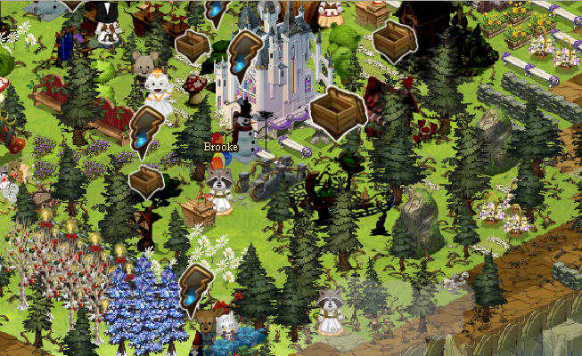 Leaving your Ravenwood Fair forest "overgrown" either will give you a bunch of resources when you chop the Scary Trees down, or just look all a clutter =)