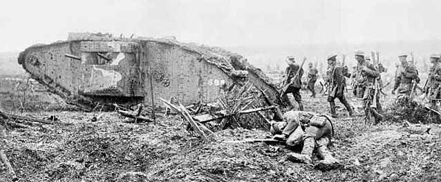 Vimy 1917 ~ Canadian soldiers and tank: 'Canadian work' ~ 'public domain in Canada' ~ 'Crown copyright' ~ 50+ years old. See: http://en.wikipedia.org/wiki/File:Canadian_tank_and_soldiers_Vimy_1917.jpg