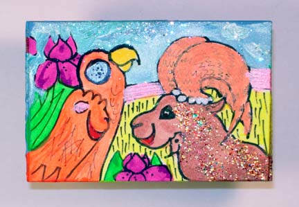 So colorful and interesting, Maija Peebles-Bright is another favorite artist selling some of her work through Art-O-Mat.