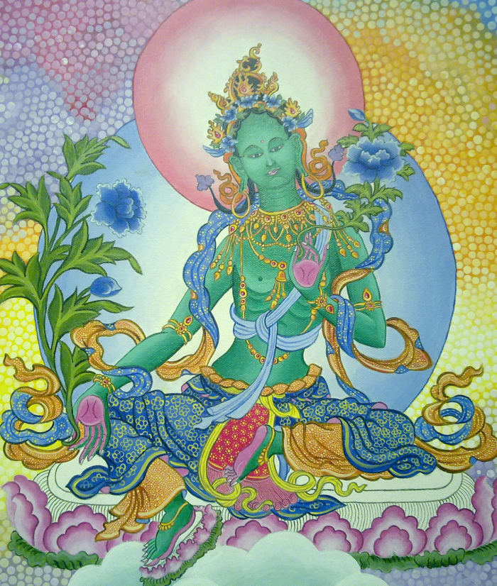Nepali Princess Bhrikuti was the first person to preach Buddhism in Tibet. Bhrikuti is worshiped as Green Tara