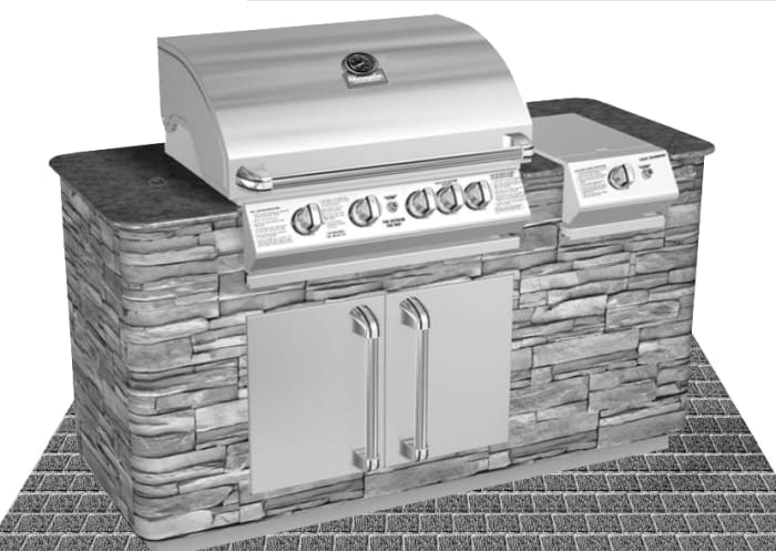 Although lately Charmglow and Brinkmann have been selling grill island accessories and we built a lot of outdoor kitchen, we use products with more selections.