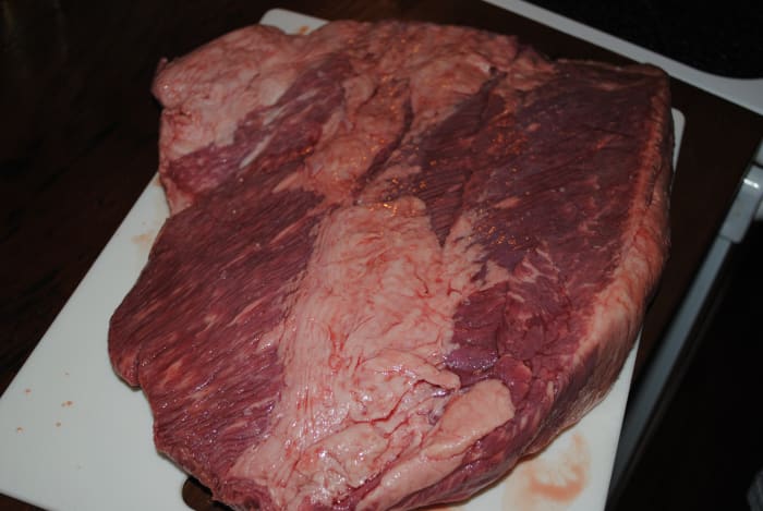 The underside of the same brisket, untrimmed. This just shows which side is the top and which is the bottom.