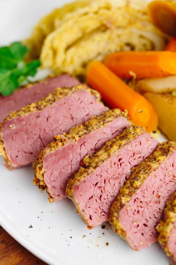 Making corned beef at home is rather simple. Drop it in the brine, then throw it in the crockpot - that's all there is to it!