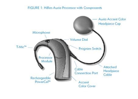 This is what the external cochlear implant looks like. Well, this is one of many kinds. I specifically picked this one because it's the kind I have; the Auria. It also comes in various colors and decorations.