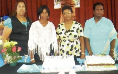 Dolly Naidu, Joyce Pillay, Jay Govender and Sheila Pillay with the cakes for the Govender family reunion in April 2010. Photo "You" Magazine