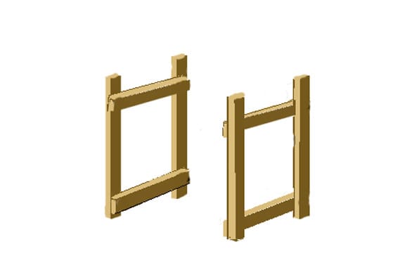 Cut 4 2x4s or 2x6s four inches narrower than the inside of the pickup bed to allow for the sideboards you'll add later.