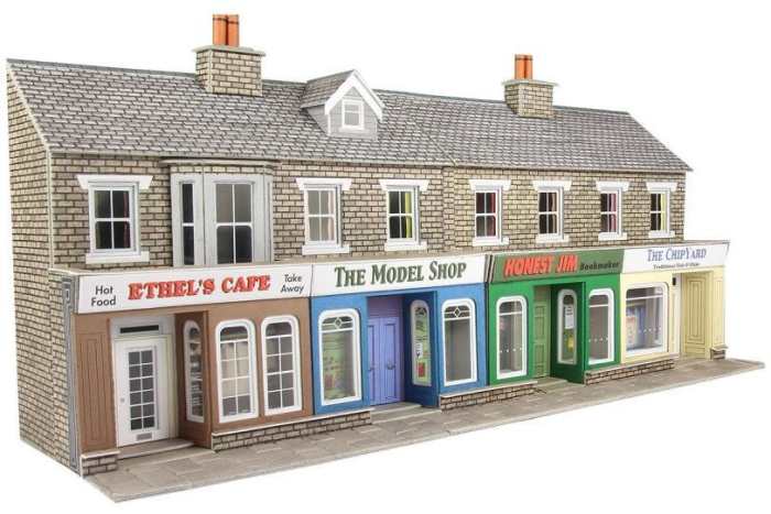 The Metcalfe low-relief terraced shops and flats in stone finish completes a layout where a spare corner needs to be filled