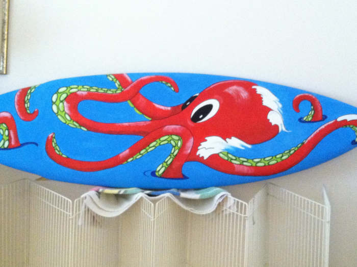 After the octopus was painted, I outlined everything in black to make everything stand out.