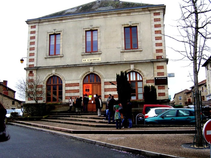 Locals queue outside the Capitol at Rochechouart hoping to take part in Yann Samuell's film