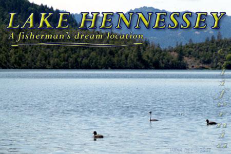 Lake Hennessey is a true fishermen's dream vacation, with its calm water and beautiful secluded location.