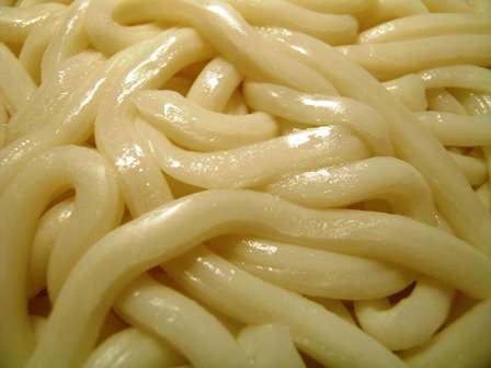 Because the noodles are formed by hand, the strands are a round shape, instead of having the typical flat sides seen in noodles that are cut.