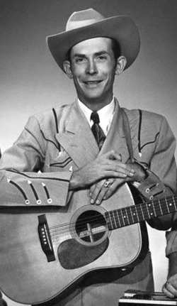 Hank Williams Sr. a country music singer and songwriter who passed away tragically in 1953 from heart failure (thought to be drug related) in the back seat of his car on the way to a show.